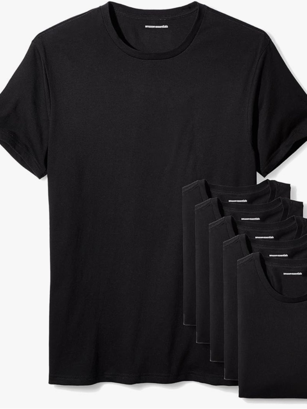 5XL set of 2 shirts- Amazon Essentials Black Crew Neck T-Shirts